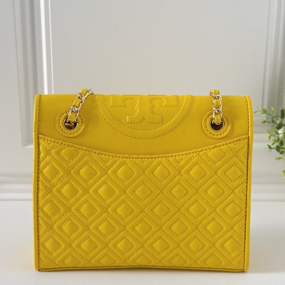 Tory Burch Fleming Small Shoulder Bag Yellow - Picture 2 of 9